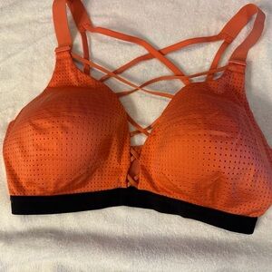 Victoria’s Secret Orange Strappy Sports Bra with Black Band